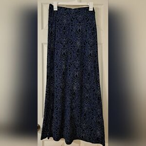 Cato Maxi Skirt Medium blue and black print
